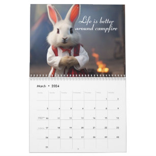 Bunny Campers Happy Camping 2024 Calendar
