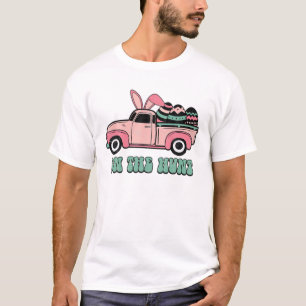 Bunny Car On The Hunt Easter Eggs T-Shirt