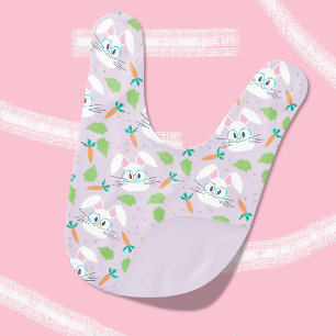 Bunny , Carrot , Salad Pattern Baby Bib