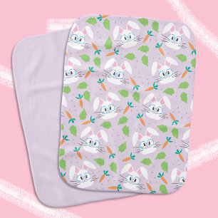 Bunny , Carrots , Salad Leaves Pattern Burp Cloth