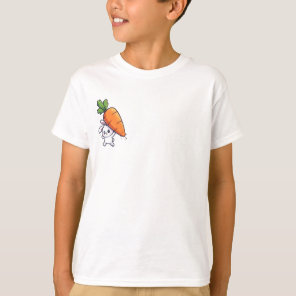 Bunny Carrying Giant Carrot Kids T-Shirt