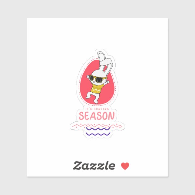 Bunny Cartoon Cute Animal Hunting Rabbit Sticker (Sheet)