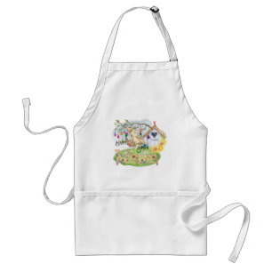 Bunny Celebrates Easter Day Adult Apron