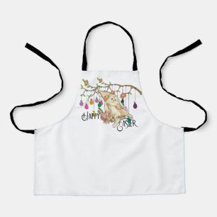 Bunny Celebrates Easter Day Apron
