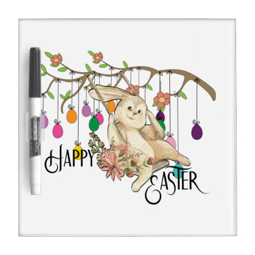 Bunny Celebrates Easter Day Dry Erase Board
