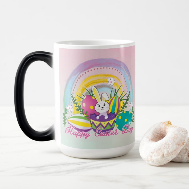 Bunny Celebrates Easter Day Magic Mug (With Donut)