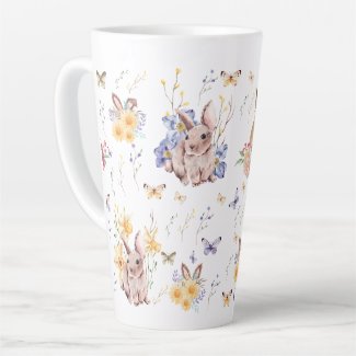 Bunny Celebrates Easter Day With Butterflies