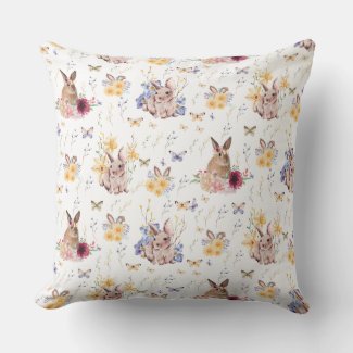 Bunny Celebrates Easter Day With Butterflies  