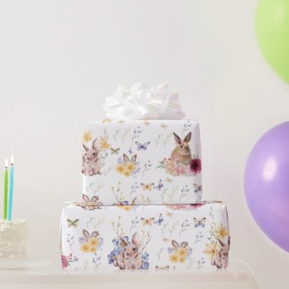 Bunny Celebrates Easter Day With Butterflies 