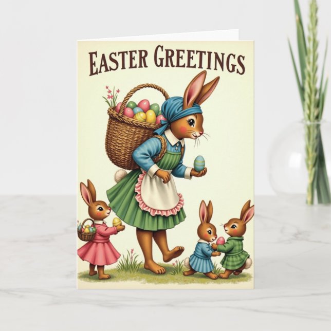 Bunny Celebration Scene Card (Front)