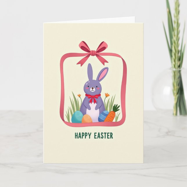 Bunny Celebration Springtime Card (Front)