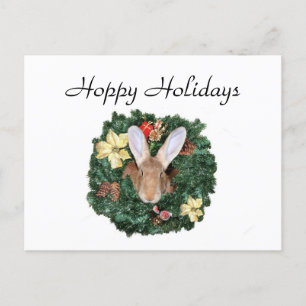Bunny Christmas Holiday Postcard