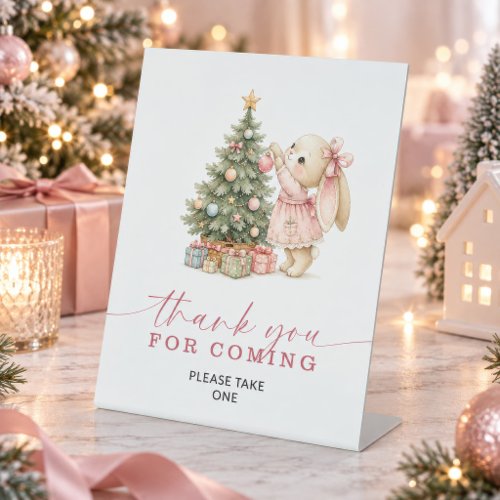 Bunny Christmas Thank You For Coming Favors Sign