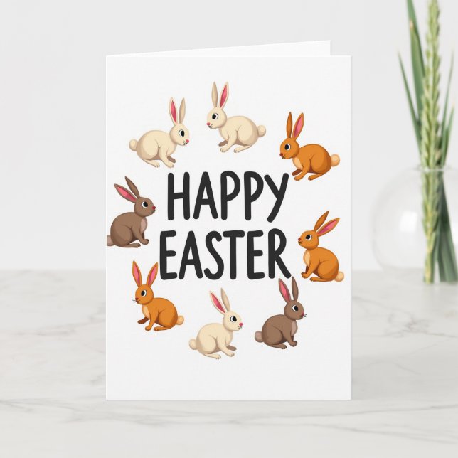 Bunny Circle Easter Card (Front)