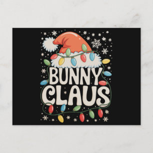 Bunny Claus Xmas Santa Christmas Holiday Family Postcard
