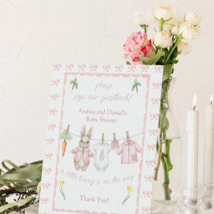Bunny Clothesline Sign Our Guest Book Table Sign