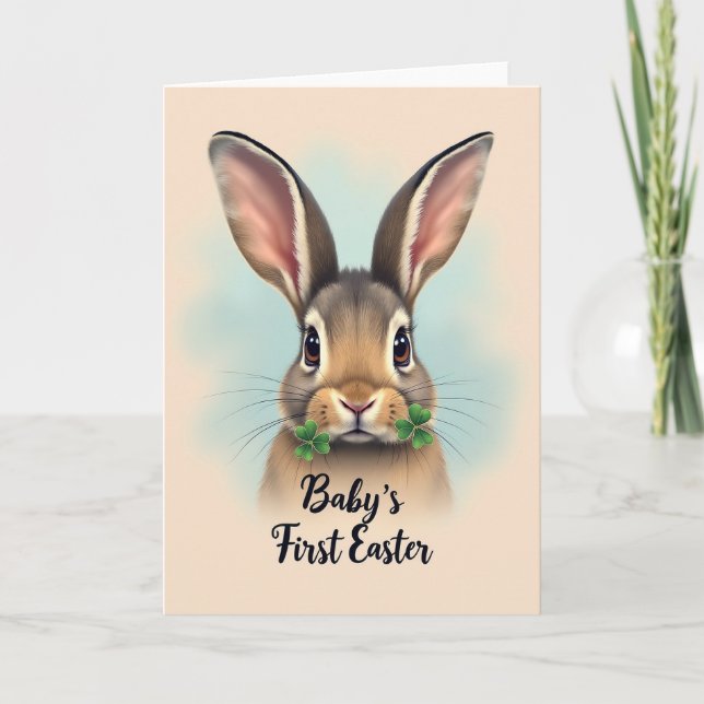 Bunny Clover First Easter Card (Front)