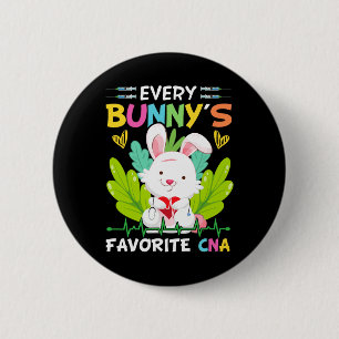 Bunny Cna Nurse Fun Easter Day Hospital Medical Wo Button