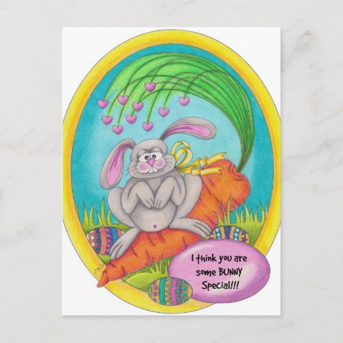 Bunny Coloured_words Postcard