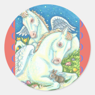 BUNNY & COLT ANGELS, WHIMSY EASTER STICKERS Sheet