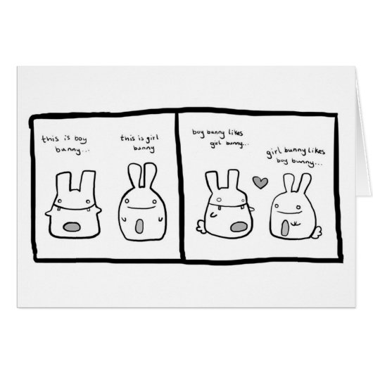 Bunny Comic Card - punchline inside (Front Horizontal)