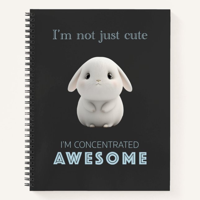 Bunny Concentrated Awesome Cute Adorable Funny  Notebook (Front)