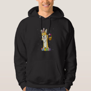 Bunny Corgi Dabbing Dog Happy Easter Day Egg Hunt Hoodie