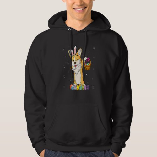 Bunny Corgi Dabbing Dog Happy Easter Day Egg Hunt Hoodie