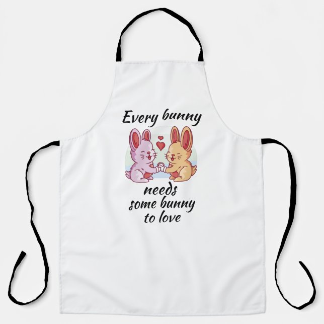 Bunny Couple Love Heart Easter Lovers Apron (Front)