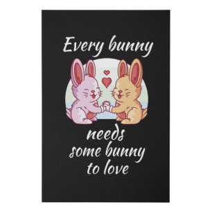 Bunny Couple Love Heart Easter Lovers Faux Canvas Print
