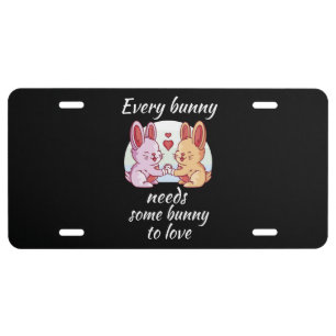 Bunny Couple Love Heart Easter Lovers License Plate
