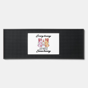 Bunny Couple Love Heart Peace Easter Lovers Bar Mat