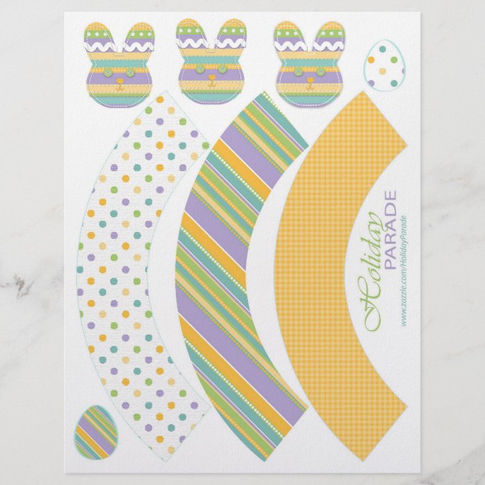 Bunny Cupcake Wrapper Template Flyer Design