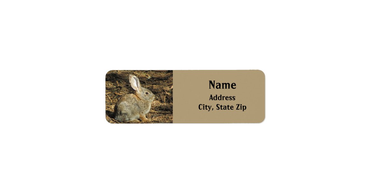 Un Label Rabbit Images Bunny Cute Little Rabbit Brown Desert Animal Label | Zazzle