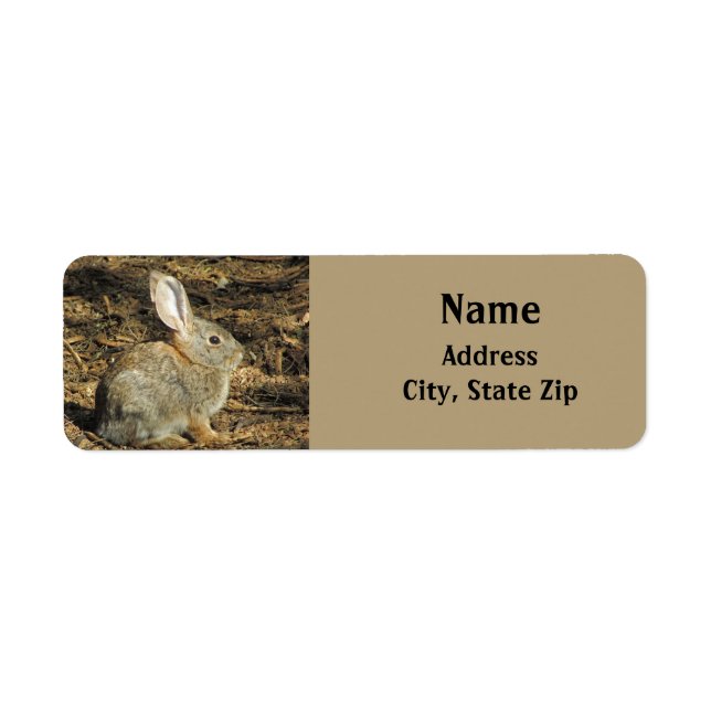 Bunny Cute Little Rabbit Brown Desert Animal Label (Front)