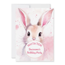 Bunny Cute Pink Pastel Watercolor
