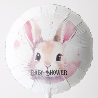Bunny Cute Watercolor Pink baby shower Balloon