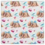 Bunny cutie polka dots bow pattern fabric