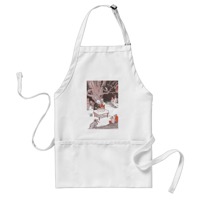 Bunny Cuts Birthday Cake Adult Apron (Front)