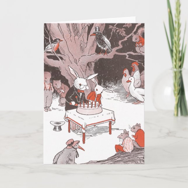 Bunny Cuts Birthday Cake Card (Front)