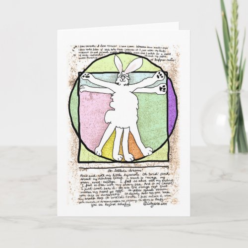 Bunny Da Vinci Greeting and Note Card