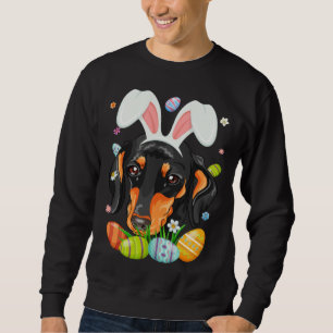 Bunny Dachshund Dog Head Easter Eggs Wiener Easter Sweatshirt