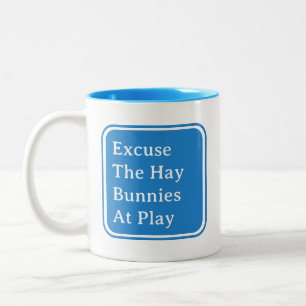 Bunny Dad Funny Rabbit Saying Blue Two-Tone Coffee Mug