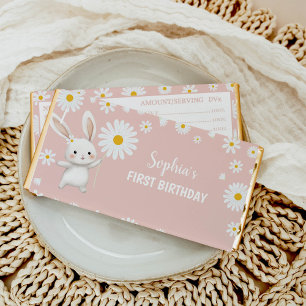 Bunny Daisy Pink Girl Hershey Bar Favors