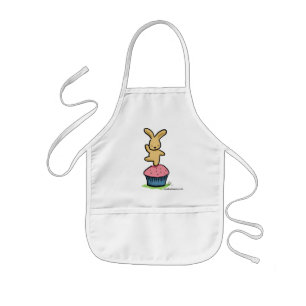 Bunny Dancing on a Cupcake Kids' Apron
