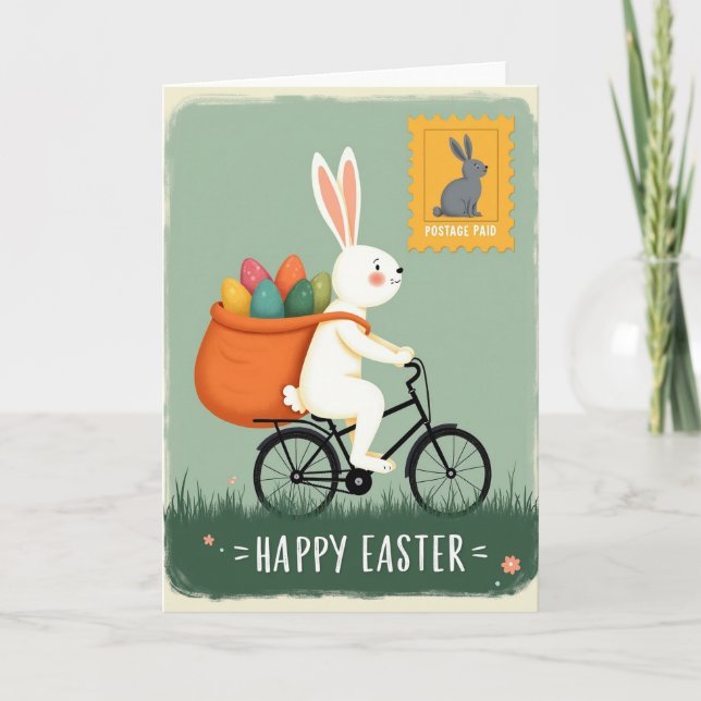 Bunny Delivery Easter Card (Front)