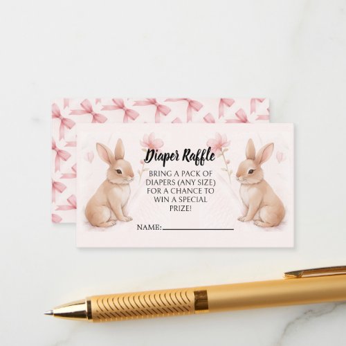 Bunny Diaper Raffle Card
