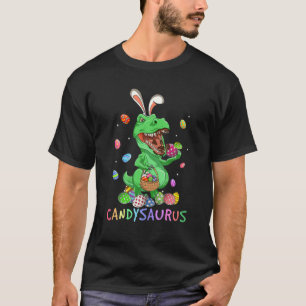 Bunny Dinosaur T Rex Eating Chocolate Easter Candy T-Shirt