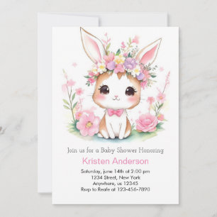 Bunny Dreams: A Personalized Baby Girl's Shower Invitation