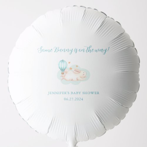 Bunny Dreams blue baby shower Balloon